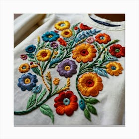 Default Hand Embroidery On Shirts 3 Canvas Print
