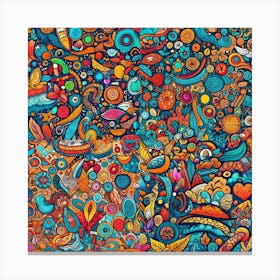 Colorful Doodles Canvas Print