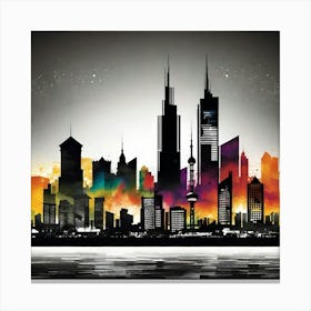 Shanghai Skyline Canvas Art Canvas Print