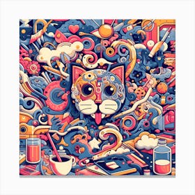 Psychedelic Cat Canvas Print