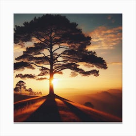 Sunset Tree - Sunset Stock Videos & Royalty-Free Footage Canvas Print