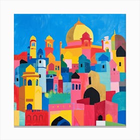 Abstract Travel Collection Delhi India 3 Canvas Print