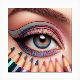 Eye With Colored Pencils Canvas Print