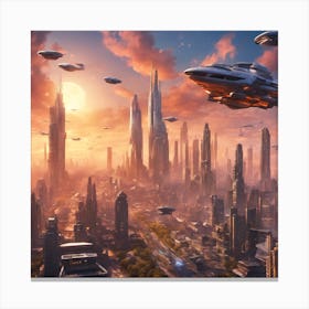 Futuristic Cityscape Canvas Print