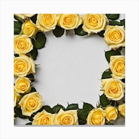 Yellow Roses Frame 14 Canvas Print