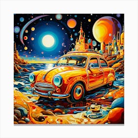 Car In Space Canvas Print