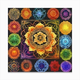 Set Of Chakras Canvas Print