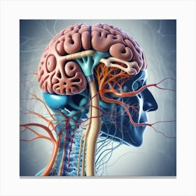 Human Brain And Nervous System 16 Canvas Print