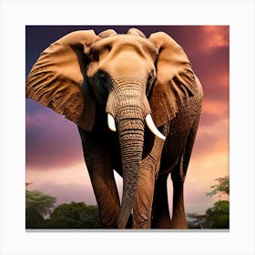 Elephant Walked In The Jungle Canvas Print