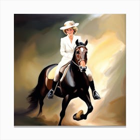 Princess Diana On Horseback Canvas Print