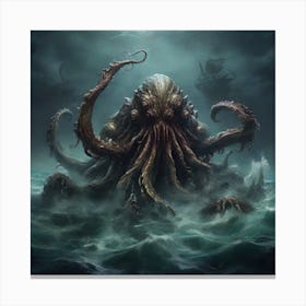 Kraken Monster in the Sea 1 Canvas Print