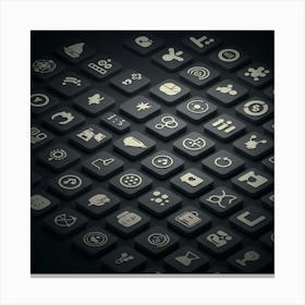 Black And White Icons 1 Canvas Print