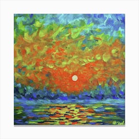 Sunset Over The Water Canvas Print