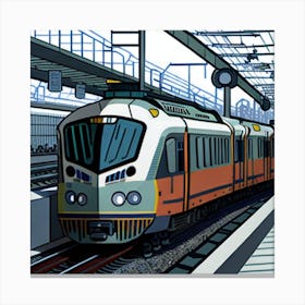 Illustration Of A Train Canvas Print