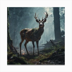 Deer In The Forest 49 Canvas Print