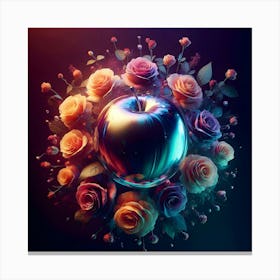 Apple With Roses 2 Canvas Print