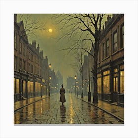 London Street At Night Canvas Print