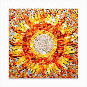 Mosaic Sun A Sun Created From A Mosaic Of Small Tiles 6 Canvas Print