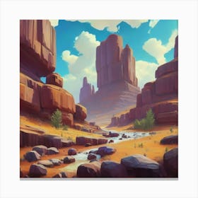 Landscape of valley rocks 15 Canvas Print