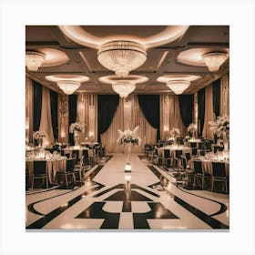 Black And White Wedding Reception 2 Canvas Print