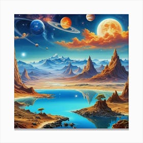 Landscape With Planets Canvas Print