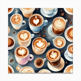 Coffee Seamless Pattern 11 Canvas Print