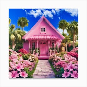 Pink House Canvas Print