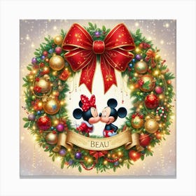 Mickey And Minnie Wreath Toile