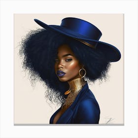 Blue Afro 2 Canvas Print