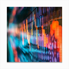 Blurred Image Of Financial Market Lights Canvas Print