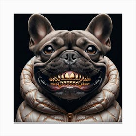 French Bulldog With Gold Teeth Canvas Print