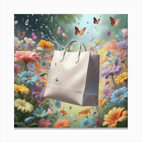 Shopping Bag In The Garden Canvas Print