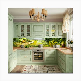 Green Kitchen Canvas Print