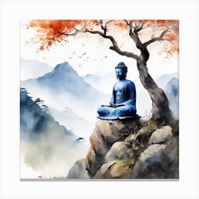 Buddha Painting Landscape (16) Canvas Print