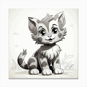 Cartoon Kitten Canvas Print