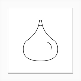 Fig Icon In Black Flat Outline Design Canvas Print