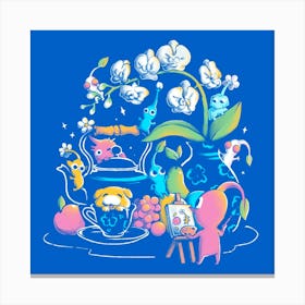 Tiny Artists - Geek Cute Video Game Plants Painting Gift Canvas Print