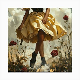 Girl In A Yellow Dress Canvas Print