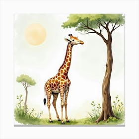 Giraffe In The Forest Canvas Print