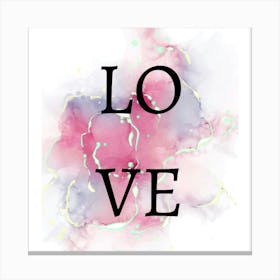 love word whit watercolor Canvas Print