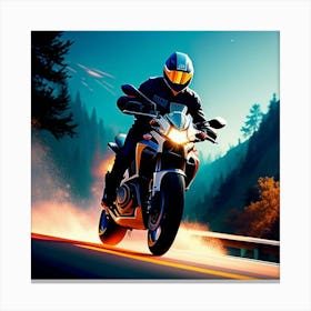 Motorcycle Rider Canvas Print