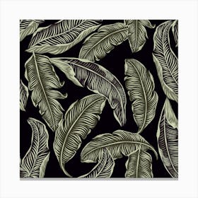 Jungle Leaves Tropical Pattern 1 Canvas Print