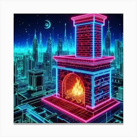 Neon Cityscape 1 Canvas Print