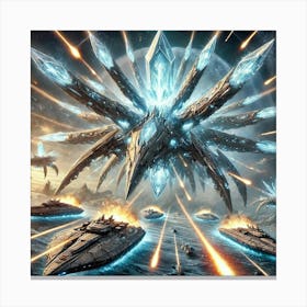 Crystal Lancers Targeting Asterian Warships Canvas Print