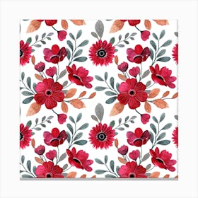 Red Poppy Flowers Canvas Print