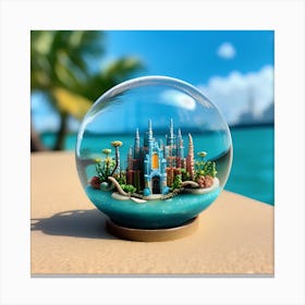 Miniature Castle In A Glass Ball Canvas Print