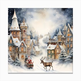 Festive Frostfall: Fluid Christmas 1 Canvas Print