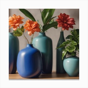 Abstract floral vases Canvas Print