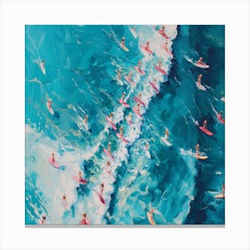 Surfers In The Ocean Canvas Print