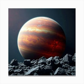 Mercury With Vibrant Colors And Rocky Surface 1 Canvas Print